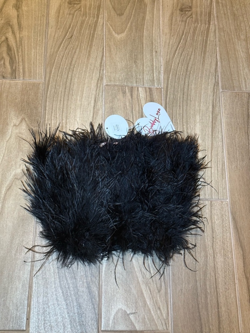 Buddy Love Black Feathered Tube Top